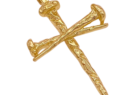Nail Cross Pendant 14KYG