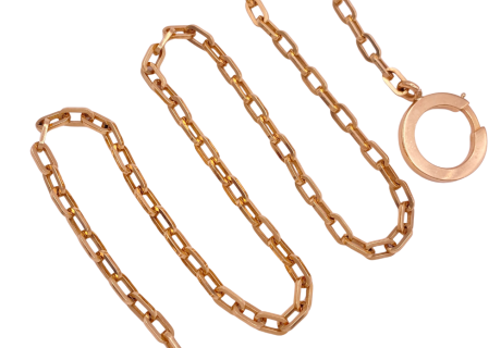 Paperclip Watch Chain Necklace 14KYG
