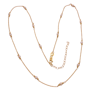 Pearl Station Necklace 18K