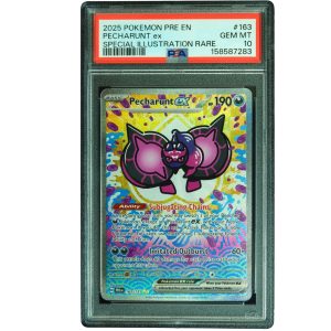 Pecharunt ex #163_131 Prismatic Evolutions SIR Holo PSA 10 Pokemon Card Front