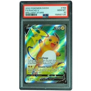 Raichu V #158_172 Brilliant Stars UR Holo PSA 10 Pokemon Card Front