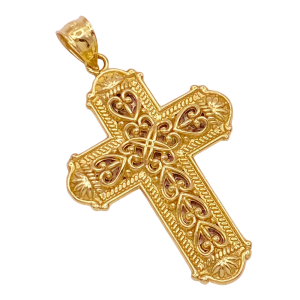 Reversible Cross Pendant 14K Two-Tone Gold