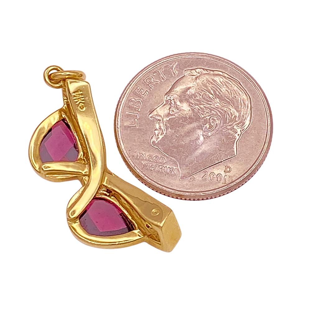 Buy Jeweled Rose Colored Glasses Charm 14K Gold Amethyst and
