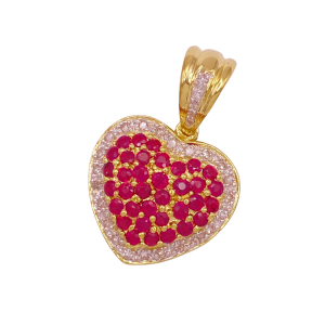 Ruby Diamond Heart Pendant 1.71 TGW 14K