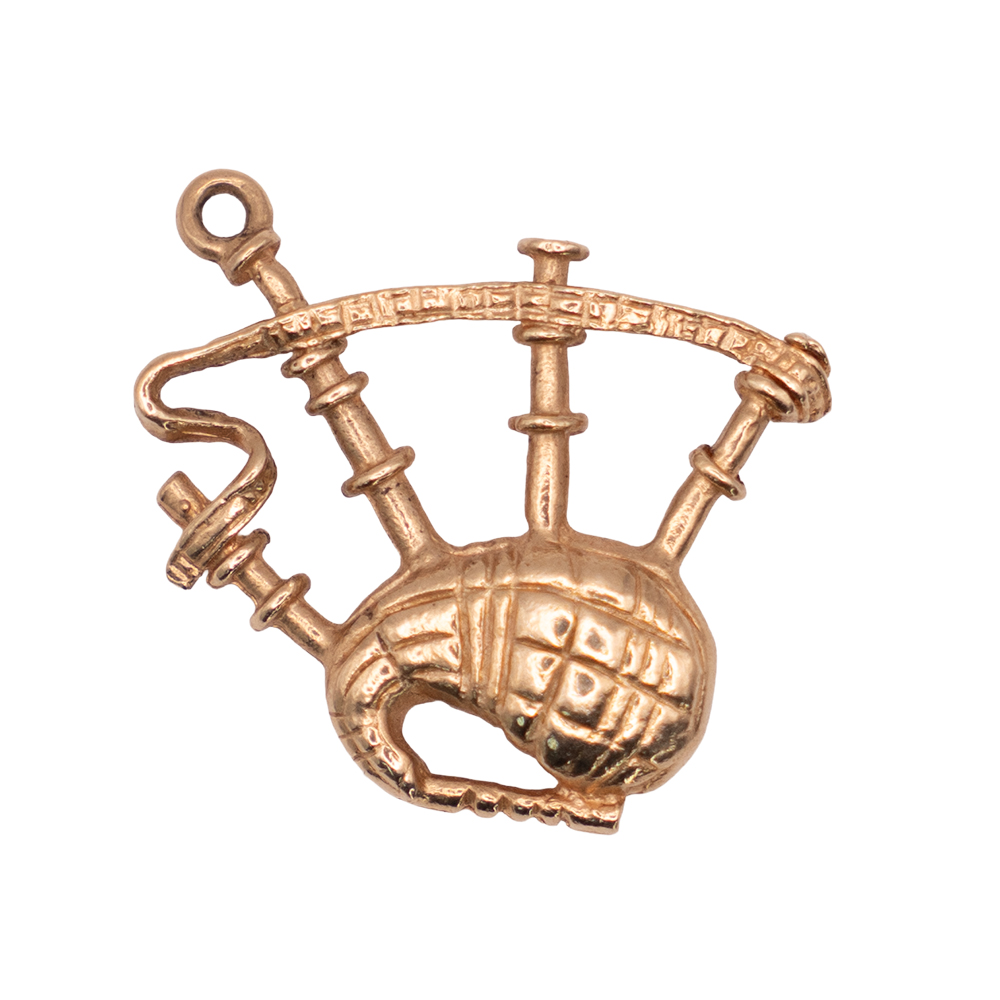 Scottish Bagpipe Charm 10k Yellow Gold