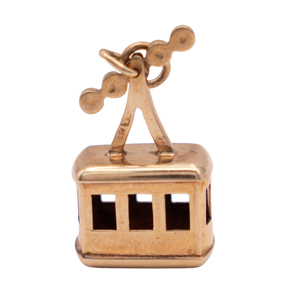 Ski Gondola Lift Charm 14k Yellow Gold