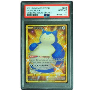 Snorlax #224_198 Chilling Reign SR Holo PSA 10 Pokemon Card Front