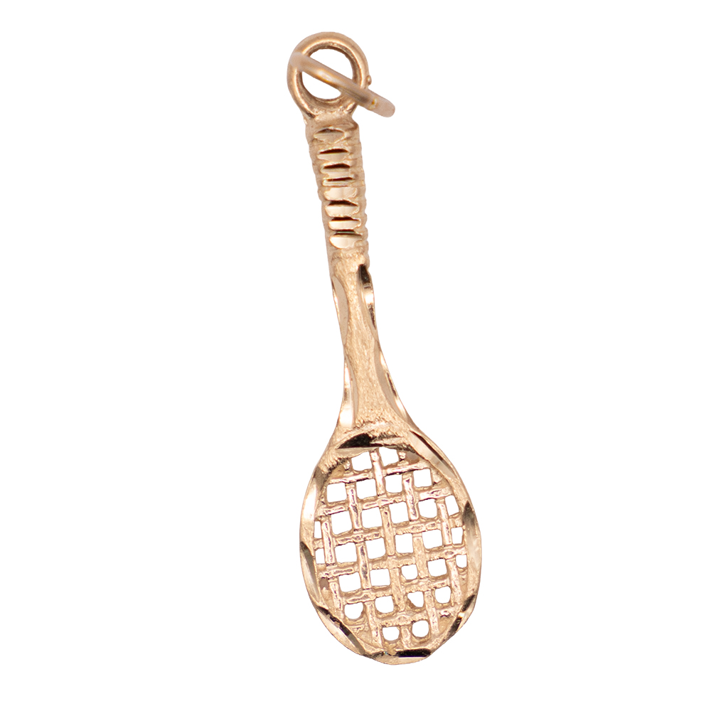 Tennis Racket 14k Yellow Gold Charm