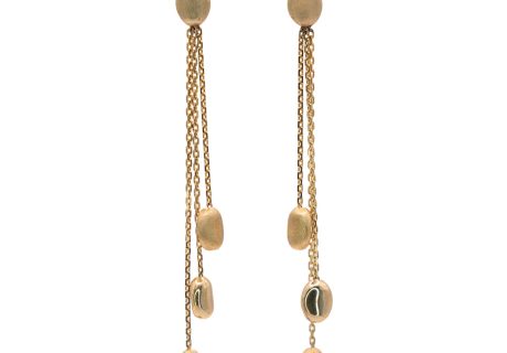 Three Strand Drop Earrings 14k Yellow Gold