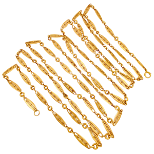 Victorian Muff Guard Chain Necklace 14KRG