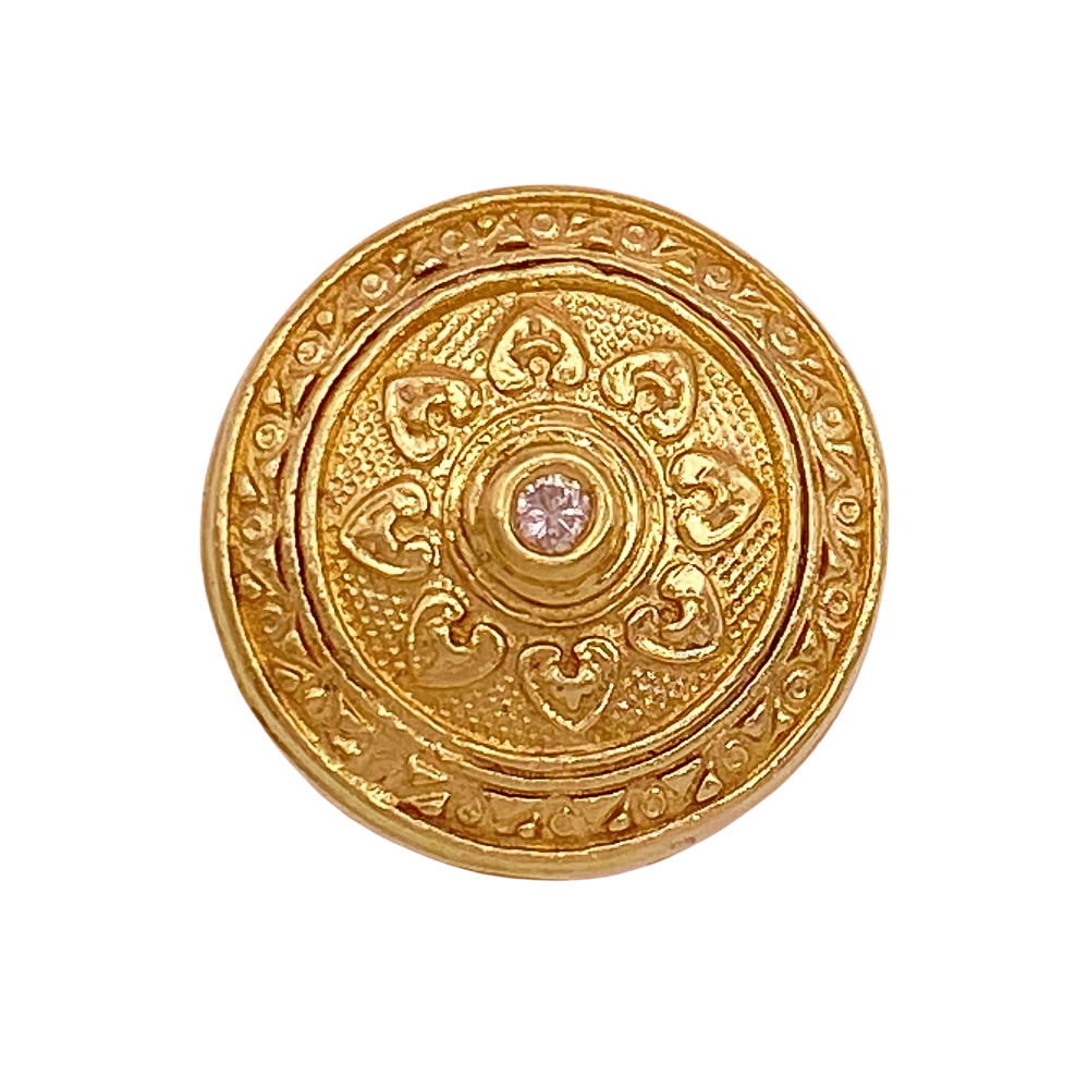 Victorian Revival Slide Charm 14K Gold Diamond Accent