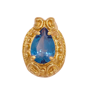Victorian Revival Slide 14K Blue Topaz