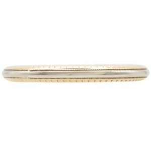 Vintage Etched Band Ring 14K Two-Tone Gold front