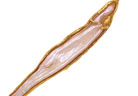 Vintage Statment Pendant 14K Freshwater Pearl