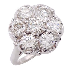 13ct Solitaire Look Diamond Cocktail Cluster Ring White Gold