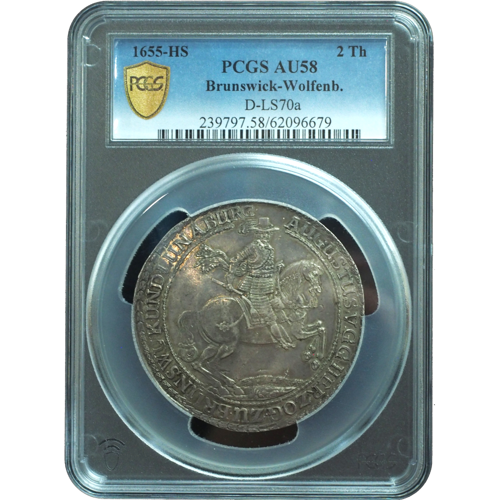 Buy 1655-HS Germany Brunswick-Wolfenbüttel 2 Taler AU58 PCGS