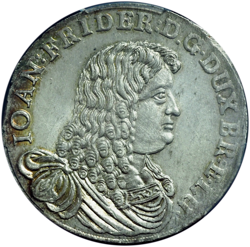 1677 Germany Brunswick-Lüneburg-Calenberg 2/3 Taler MS62 PCGS
