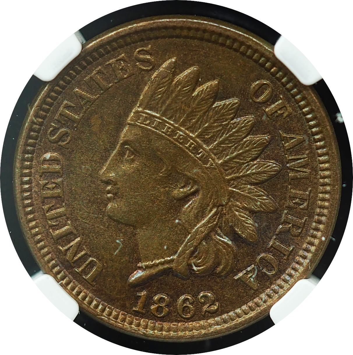 1862 Indian Head Cent MS62 NGC