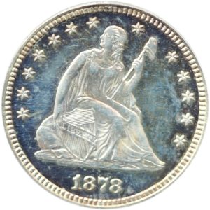 1878 Proof Seated Liberty Quarter PR63 Cameo PCGS