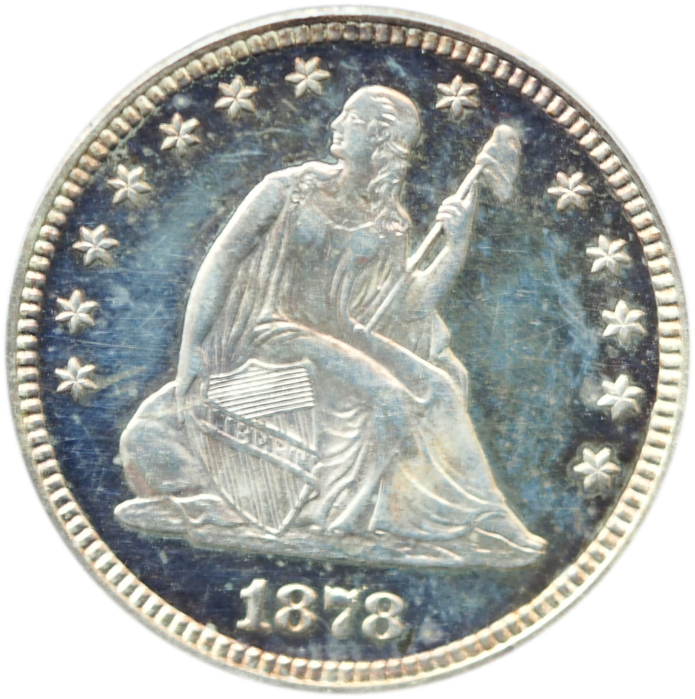 1878 Proof Seated Liberty Quarter PR63 Cameo PCGS