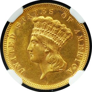 1888 $3 Gold Indian Princess UNC Details NGC