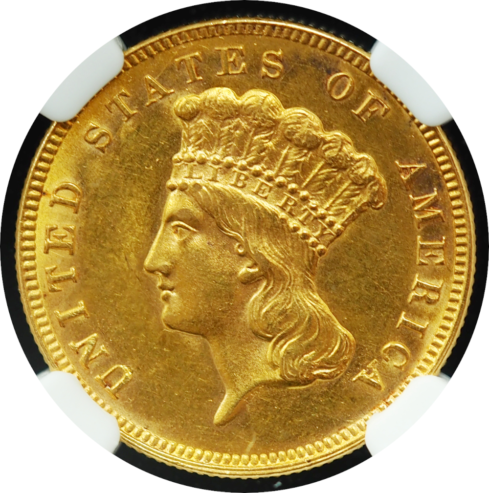 1888 $3 Gold Indian Princess UNC Details NGC