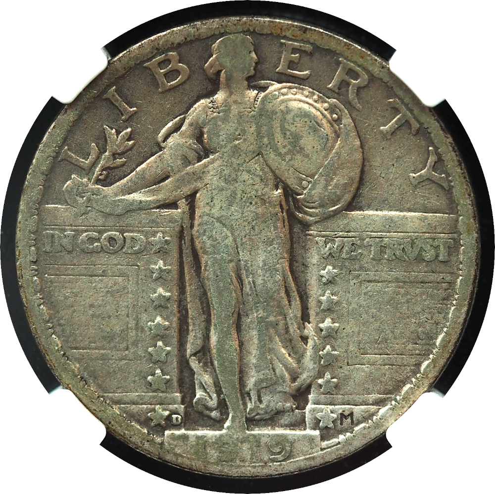 1919-D Standing Liberty Quarter F12 NGC