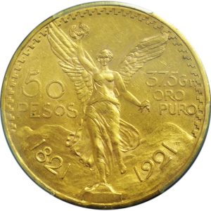 1921 Mexico Gold 50 Pesos Centenario AU58 PCGS – Key Date