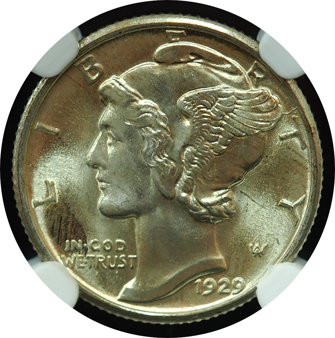 1929 Mercury Dime MS65FB NGC