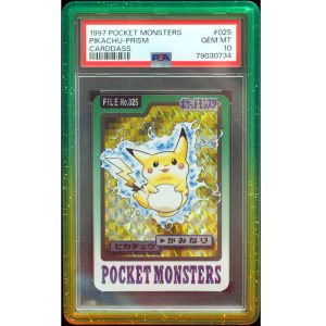 1997 Pocket Monsters Carddass Pikachu #025 Prism PSA 10