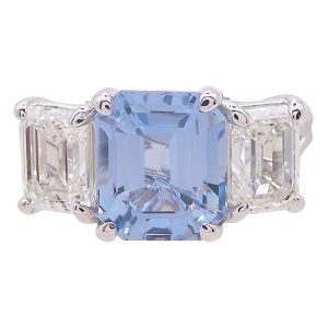 5 carat Ceylon Sapphire Diamond Ring GIA