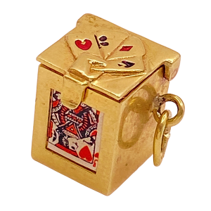 Boxed Deck of Cards Charm 14K
