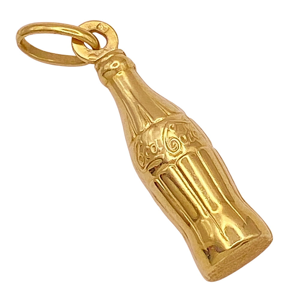 Coca-Cola Bottle Vintage Charm 18K Gold Three-Dimensional