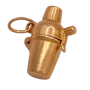 Cocktail Shaker Moving Vintage Charm 14K Gold