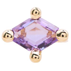 East to West Amethyst Modern Custom Ring Fantasy Cut Rhombus