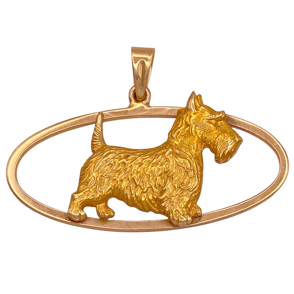 Westie Scottie Highland Terrier Dog Pendant Charm 14K Gold