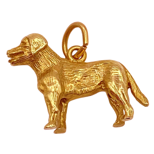 Labrador Dog Vintage Charm 14K Gold