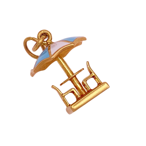 Lampl Bistro Set Vintage Charm 14K Gold Enamel