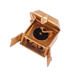 Lampl Vintage Record Player Charm 14K Gold