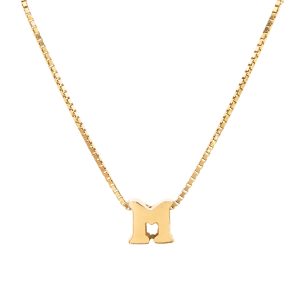 Letter M Slide Necklace 14K & 18K Gold