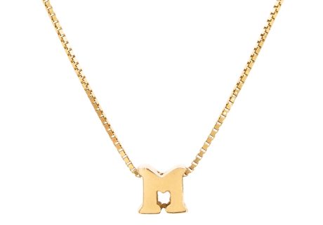 Letter M Slide Necklace 14K & 18K Gold