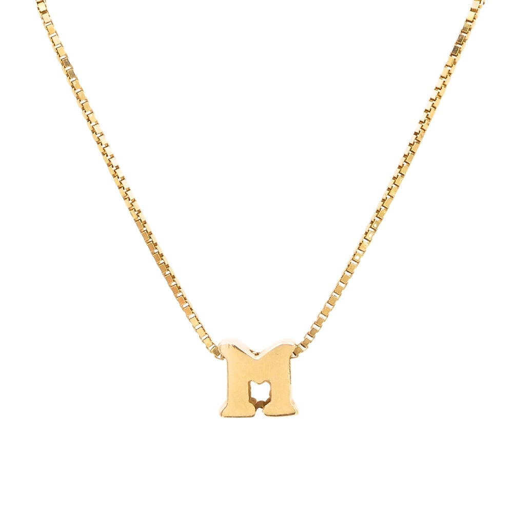 Letter M Slide Necklace 14K & 18K Gold