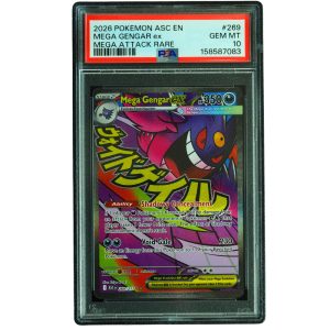 Mega Gengar ex #269_217 Ascended Heroes Mega Attack Rare PSA 10 Pokemon Card Front