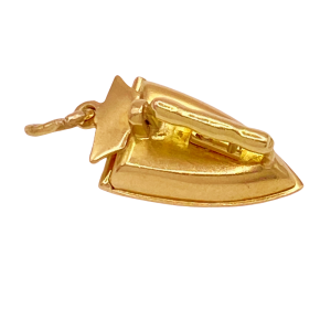 Moving Vintage Steam Iron Charm Hiddne Bloomers 14K Gold