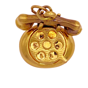 Moving Vintage Telephone Charm 14KYG