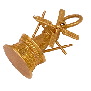 Moving Windmill Charm 18K Gold