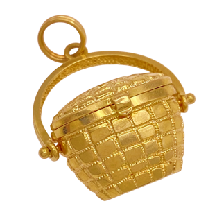 Nantucket Basket Moving Vintage Charm 14K Gold Alt View