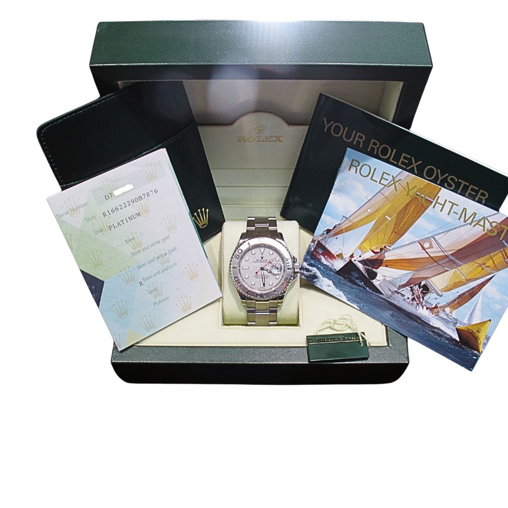 ロッド Rolex Pre-Owned Yachtmaster Platinum Dial (2006) | Arnold Jewelers