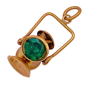 Railroad Lantern Vintage Moving Charm 9K English