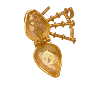 Scottish Dancer Bagpipes Charm 9K Gold